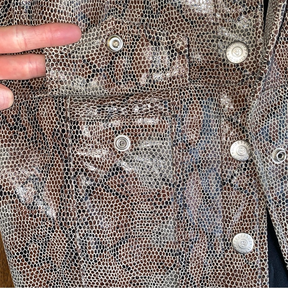 Necessary Objects Snake Printed Leather Jacket In… - image 4